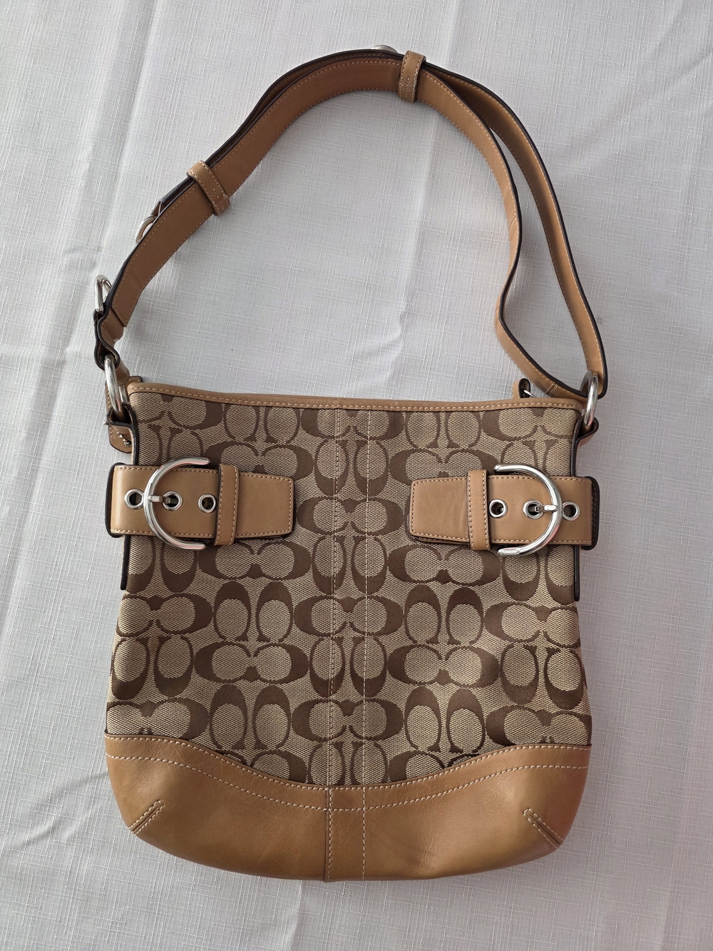 Coach Signature Monogram Shoulder Bag